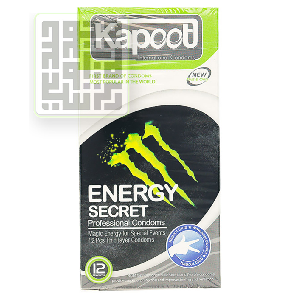 کاندوم کاپوت مدل ENERGY SECRET انرژی زا بسته 12 تایی- darochi.com کاندوم کاپوت مدل ENERGY SECRET انرژی زا بسته 12 تایی- darochi.com