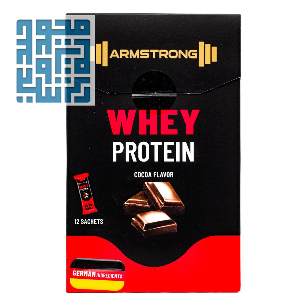 ساشه وی پروتئین آرمسترانگ 12 عدد شکلاتی